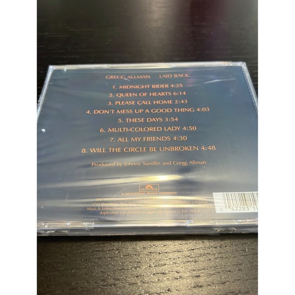 Sealed Gregg Allman laid back cd - Picture 2 of 2